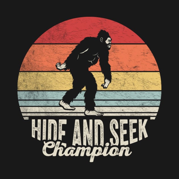 Retro Vintage Bigfoot Hide And Seek Champion Funny Camping Hiking Outdoor by SomeRays