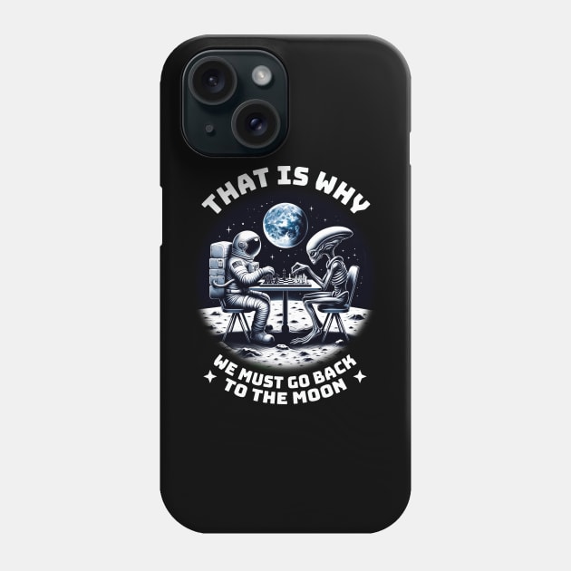 Alien vs. Astronaut – Chess Moon Landing Space Phone Case by Infinitee Shirts