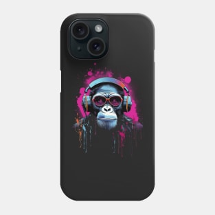 Colorful Chimpanzee 2D Ink and Paint Splashes - Street Art Graffiti Style Print Phone Case