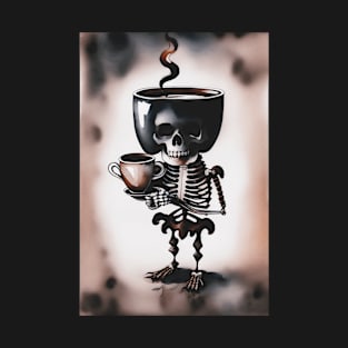 Skeleton with a coffee cup #1 T-Shirt