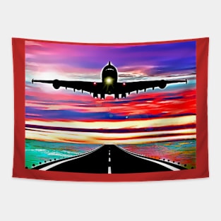 Airplane Taking Off Tapestry