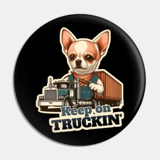 Truck driver Chihuahua Pin