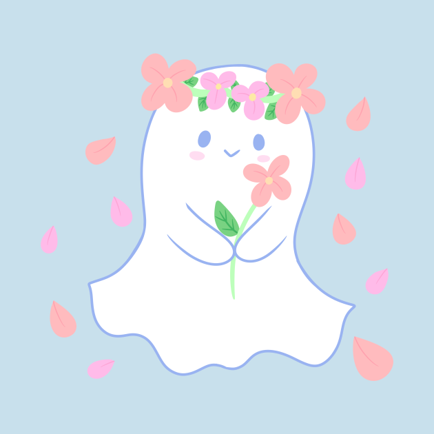 Flower ghost Ghost TShirt TeePublic