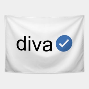 Verified Diva (Black Text) Tapestry