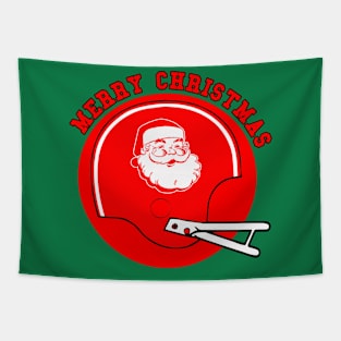 Merry Christmas Santa Helmet Tapestry