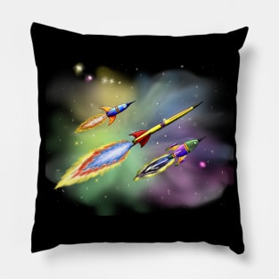 Rockets in Space Pillow