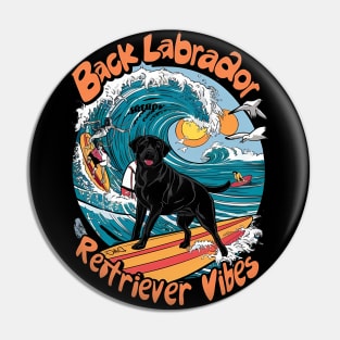 Wave Rider Black Labrador Retriever Pup Pin