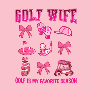 Golf Wife Golf Tournament in Pink Coquette Style T-Shirt