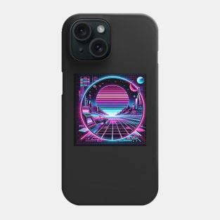 Neon Nostalgia: Retro-Futuristic Pixel Adventure Phone Case