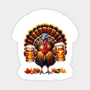 Let's Get Basted | Thanksgiving Turkey Drinking Beer Magnet