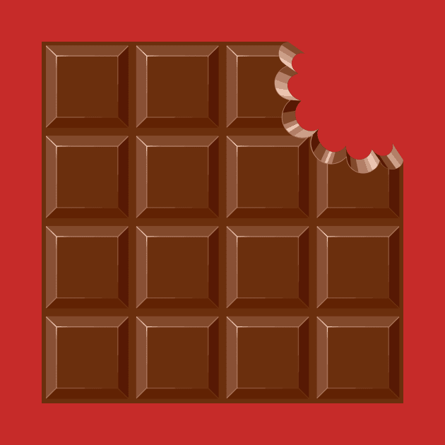 Chocolate Sweet Bar with a bite out of the corner by BluedarkArt