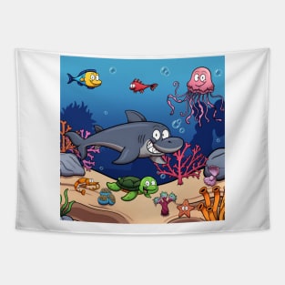 Cute Sea Creatures Tapestry