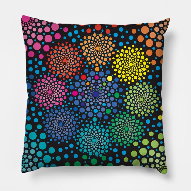 Circles Mandala 3 Pillow by B&K