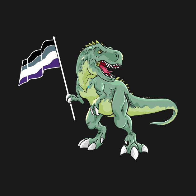 Funny Dinosaur Flag Asexual Pride LGBT Gift by Lones Eiless