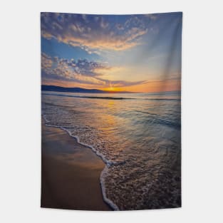 Early morning on the beach Tapestry