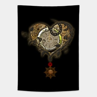 Wonderful steampunk heart, clocks and gears Tapestry
