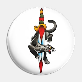 Panther Dagger Tattoo Design Pin