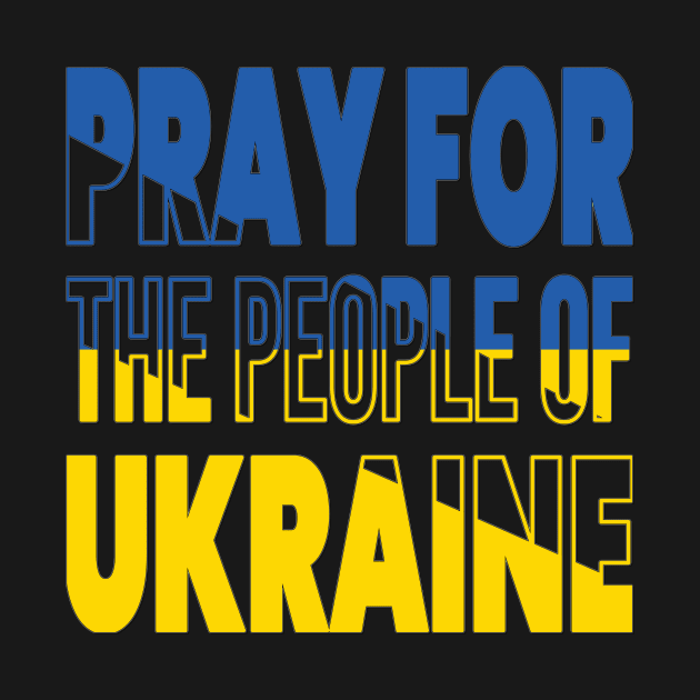 PRAYING FOR UKRAINE - FLAG OF UKRAINE DESIGN by KathyNoNoise