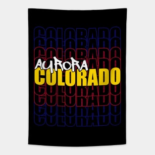 Aurora Colorado Typography Flag Tapestry