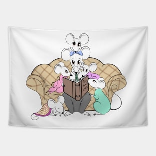 Papa Rat and Children Tapestry