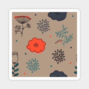 Elegance Seamless pattern with flowers Magnet