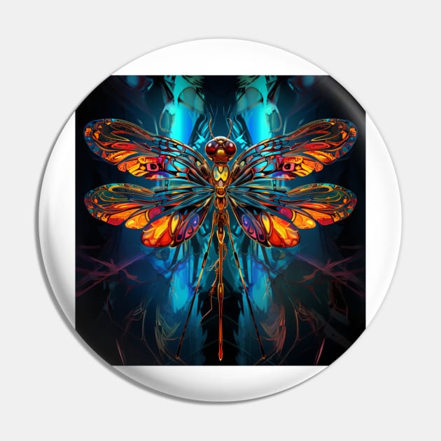 Dragonfly Neon Art 2 Pin by AstroRisq