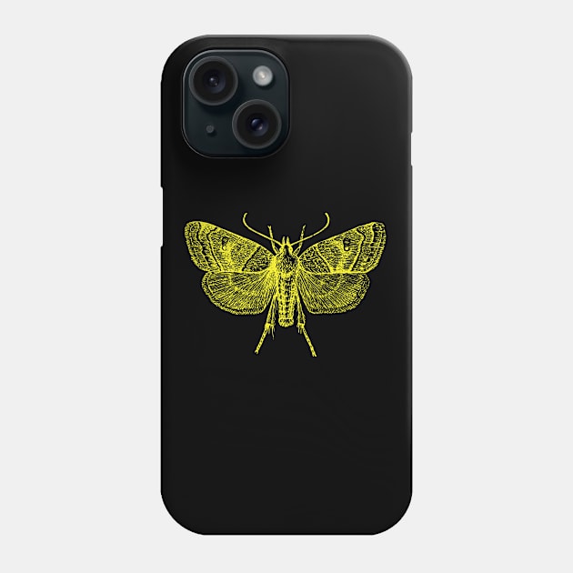 Moth - Yellow Moth Phone Case by Kudostees