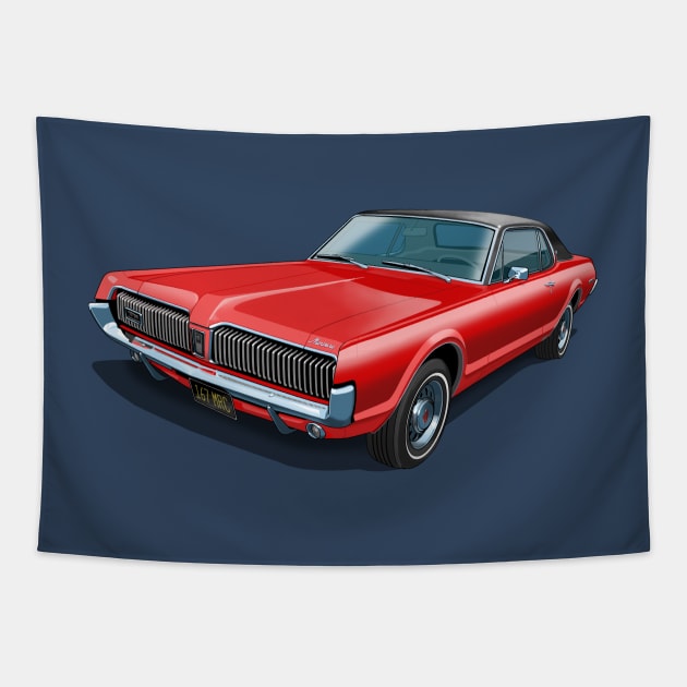 1967 Mercury Cougar in cardinal red Tapestry by candcretro