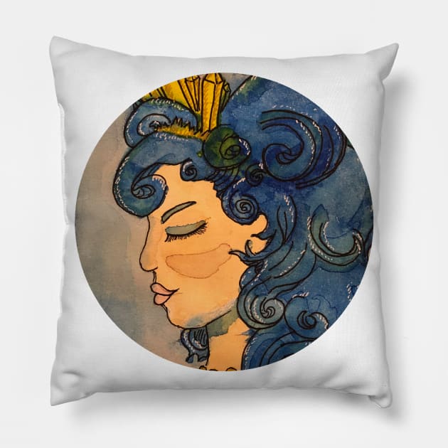 Blue Queen / Queen of Everything Pillow by nathalieaynie