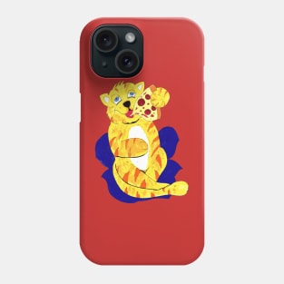 Cat Eating Pizza, Cute Cat Eating A Pizza Phone Case