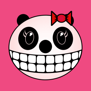 Girl Panda Bear - Red Bow T-Shirt