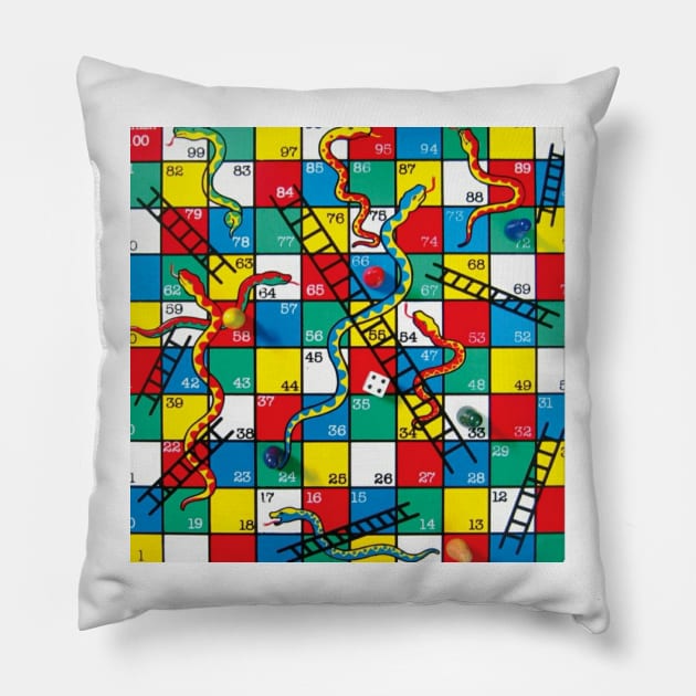 Snakes and Ladders 86 Pillow by daghlashassan