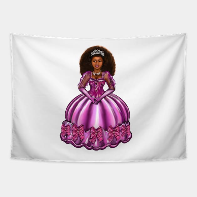 Princess -  Black Afro Princess in purple  8 ! beautiful  black girl with Afro hair, brown eyes and dark brown skin. Hair love ! Tapestry by Artonmytee