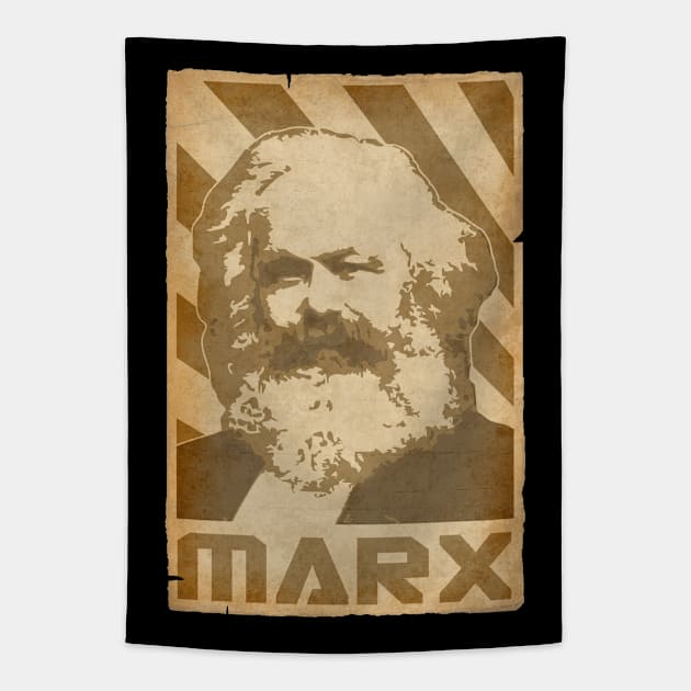 Karl Marx Retro Propaganda Tapestry by Nerd_art