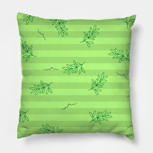 Green Leaves Pattern Pillow