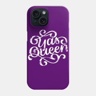 Yas Queen Distressed Cute Retro Script Phone Case