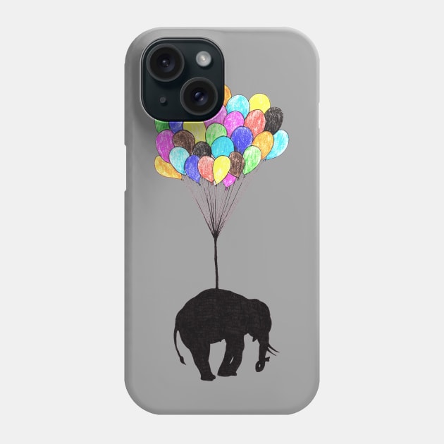 Elephant on balloons Phone Case by DarkoRikalo86
