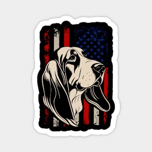 Urban Hound Harmony Basset Beauty American Flag for Dog Enthusiasts Magnet