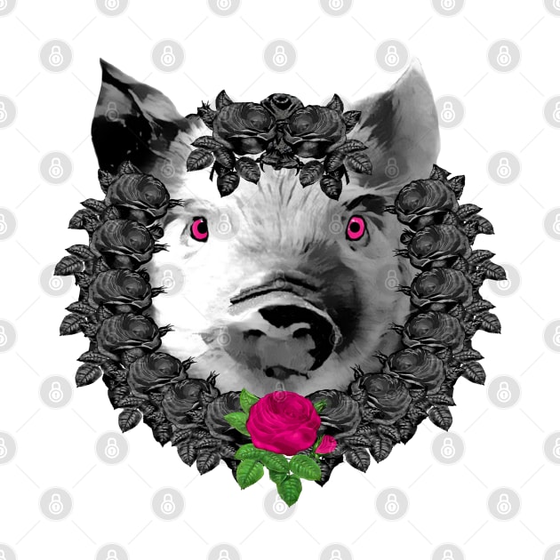 Pig Pink Rose Wreath by Nuletto