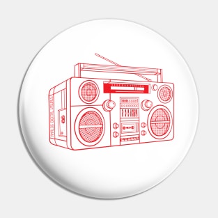 Turntable (Red Lines) Analog / Music Pin