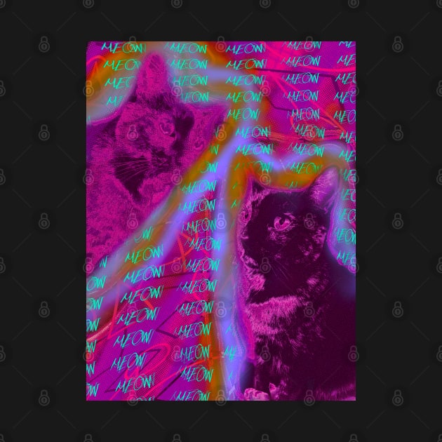 Halftone Cat V18 (Meow Background) by IgorAndMore