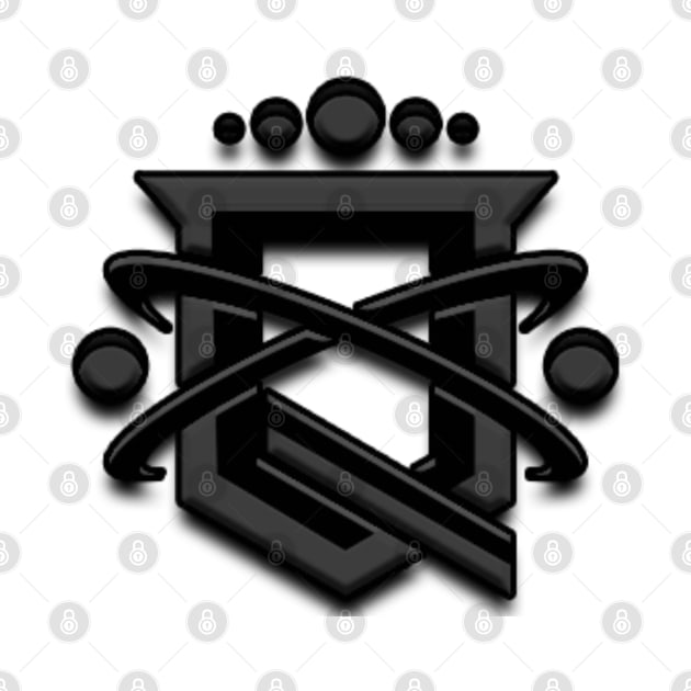 Black QUAZISCIENCE SHIELD LOGO by J. Augustus