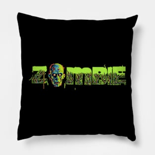 Zombie Head Typography Pillow