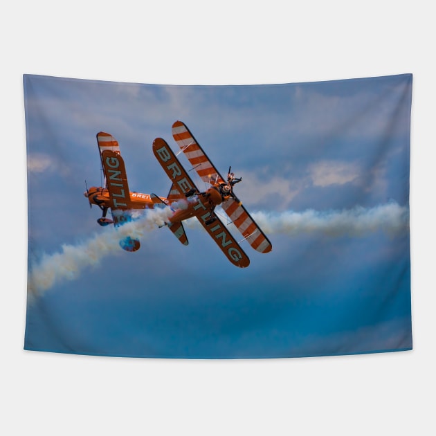 Breitling Biplanes At Airbourne, England Tapestry by Chris Lord