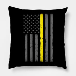 Thin Gold Line American Flag Pillow