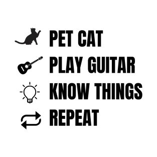 Cat Guitar Lover Repeat T-Shirt