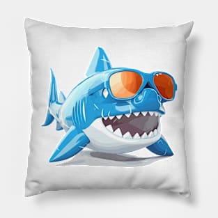 Cool Shark On Vacation Cute Adorable Fun Discovery Pillow