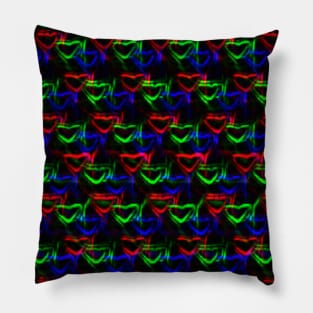 RGB Neon Hearts (MD23Val005) Pillow