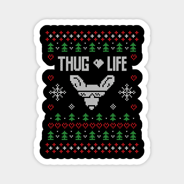 Merry Christmas Thuglife Xmas Gift Ugly Magnet by Gufbox