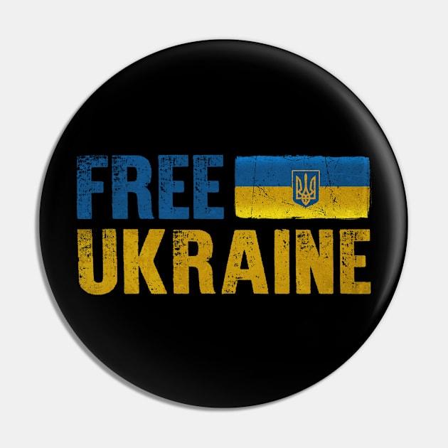 Free Ukraine Ukrainian Flag Vintage Support Ukraine Pin by snnt